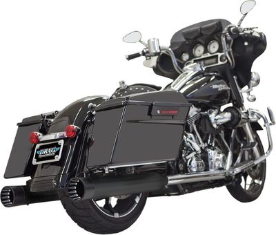 Slip-on ljuddämpare Bassani Xhaust DNT rak svart polerad Touring 95-16, Trike 14-15