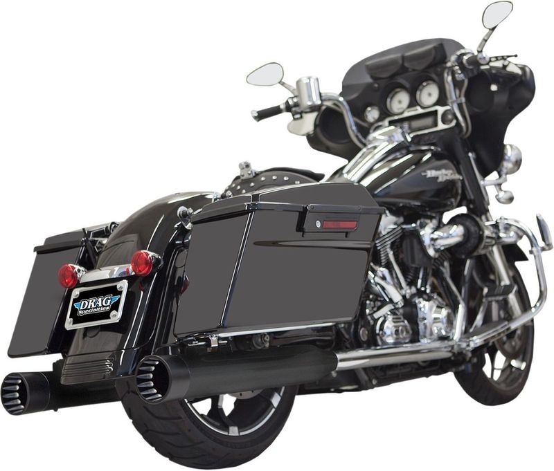 Slip-on ljuddämpare Bassani Xhaust DNT rak svart polerad Touring 95-16, Trike 14-15
