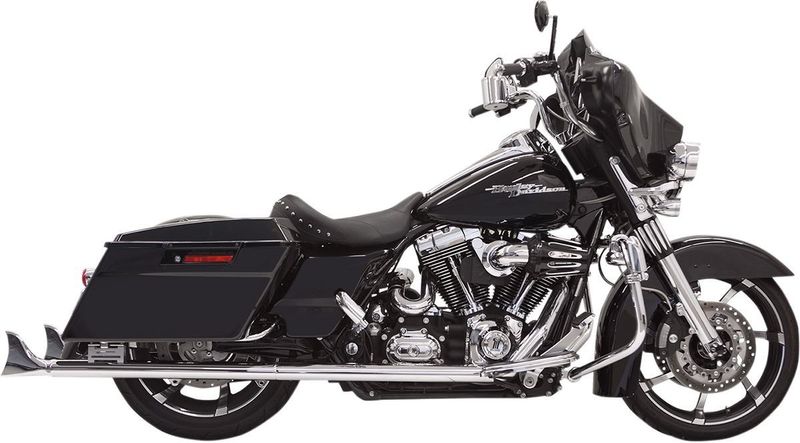 Slip-on ljuddämpare Bassani Xhaust Fishtail 33 dubbel krom Touring 95-16, Trike 14-15 1F17E33