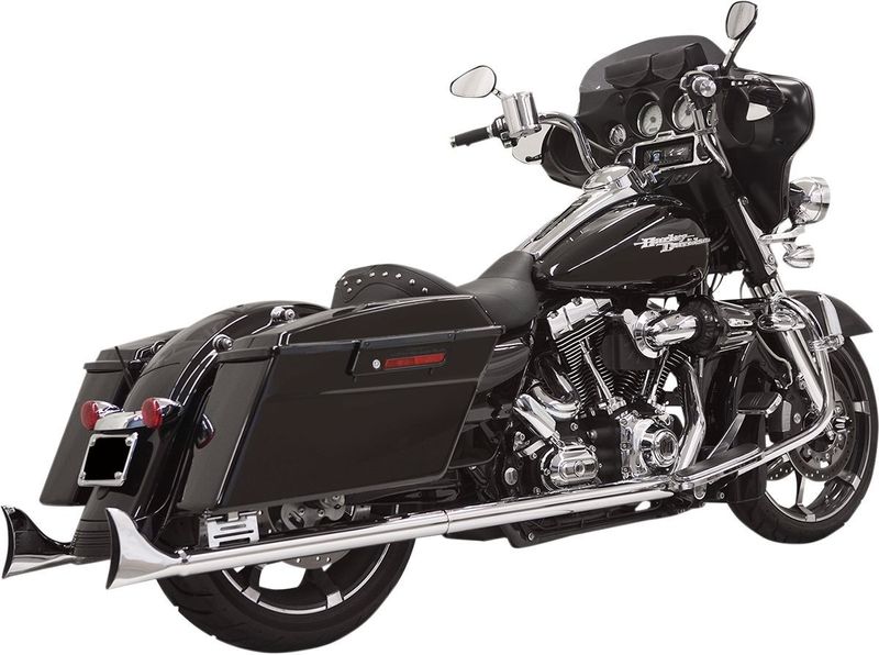 Slip-on ljuddämpare Bassani Xhaust Fishtail 33 dubbel krom Touring 95-16, Trike 14-15 1F27E33