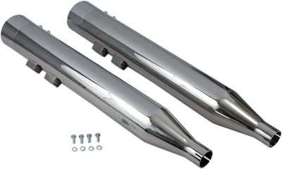 Slip-on ljuddämpare Bassani Xhaust DNT rak krom Touring 95-16, Trike 14-15