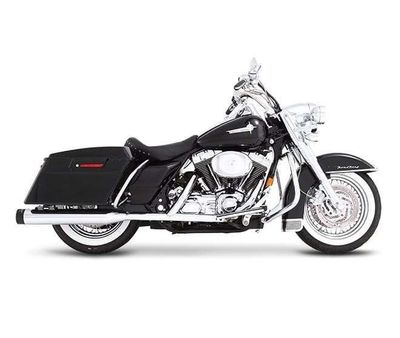 Slip-on ljuddämpare Rinehart Racing Duals 4" krom svart Touring 95-16