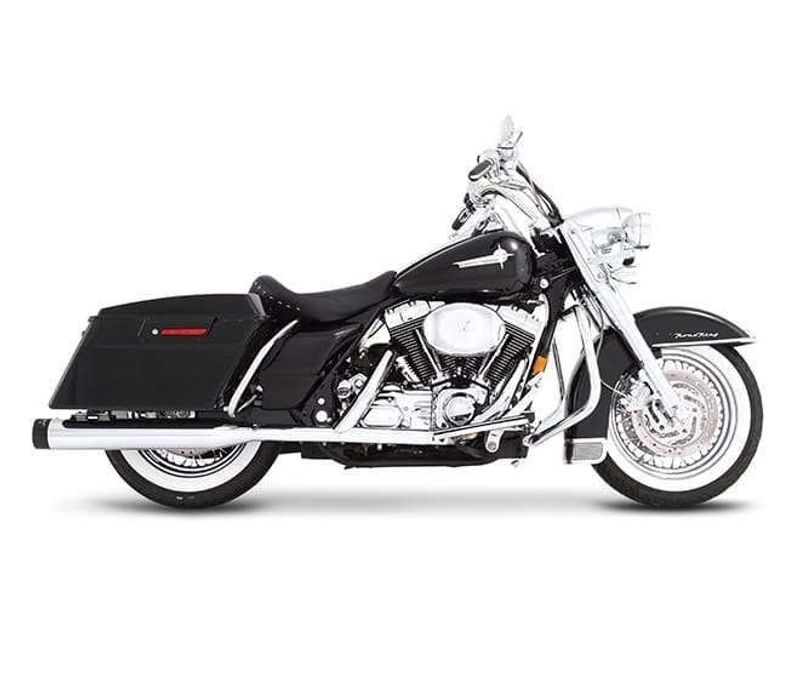 Slip-on ljuddämpare Rinehart Racing Duals 4" krom svart Touring 95-16