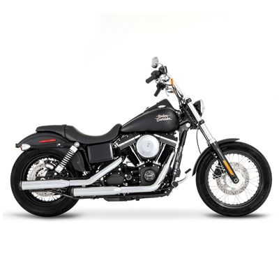 Slip-on ljuddämpare Rinehart Racing Duals Softails 3" rak Softail 07-17 krom/svart