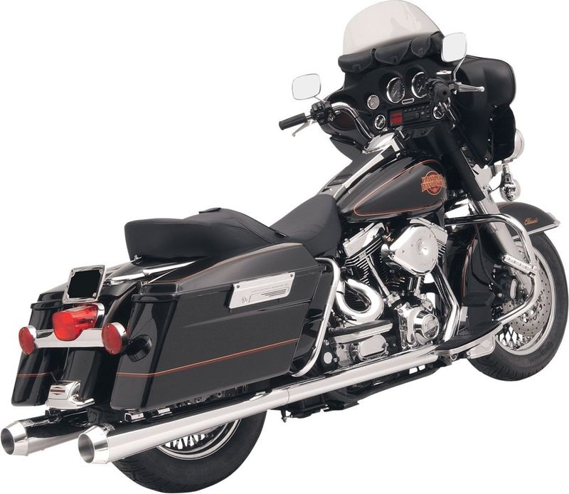 Slip-on ljuddämpare Bassani Xhaust Megaphone krom Touring 95-16, Trike 14-15 FLH-517
