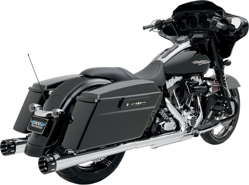 Slip-on ljuddämpare Bassani Xhaust Megaphone krom Touring 95-16, Trike 14-15 FLH-517L