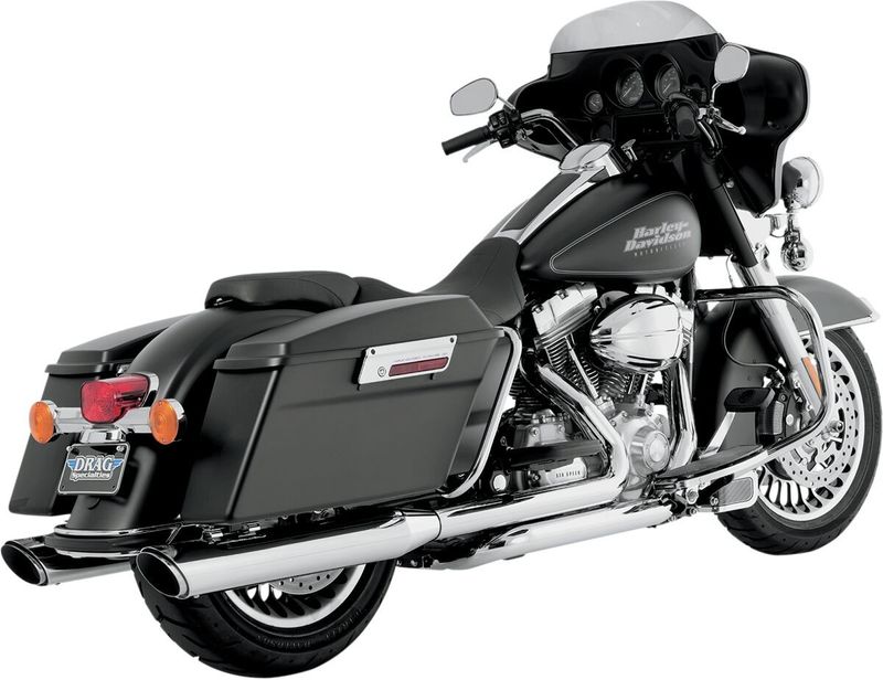 Slip-on ljuddämpare Vance & Hines Twin Slash 4" rund krom FLT/Touring 95-16