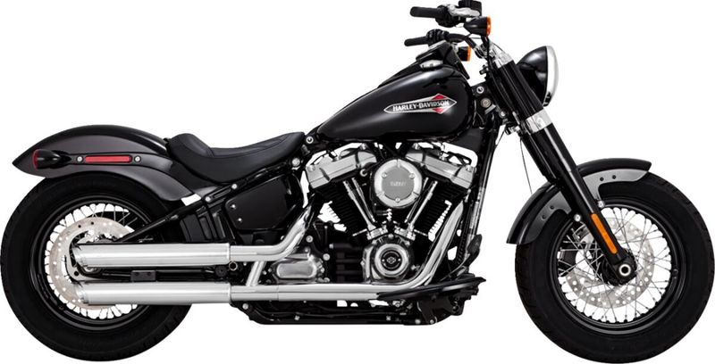 Ljuddämpare Vance & Hines Twin Slash PCX 3" krom Softail FXBB Street Bob 107 m.fl.