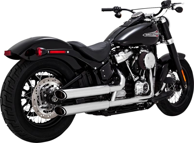 Ljuddämpare Vance & Hines Twin Slash PCX 3" krom Softail FXBB Street Bob 107 m.fl.