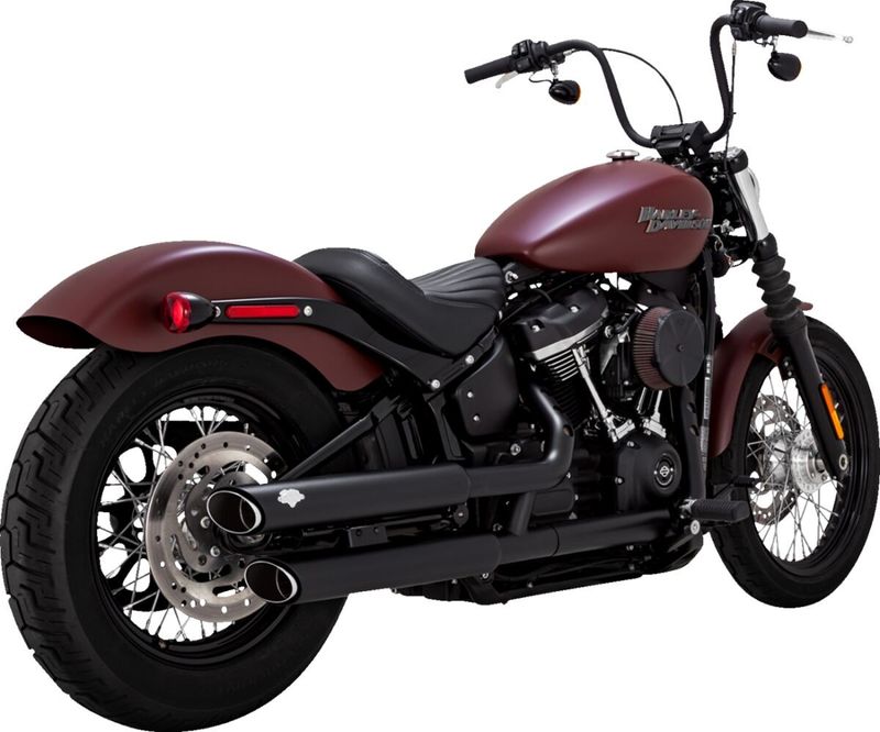 Ljuddämpare Vance & Hines Twin Slash PCX 3" svart Softail FXBB Street Bob 107 m.fl.