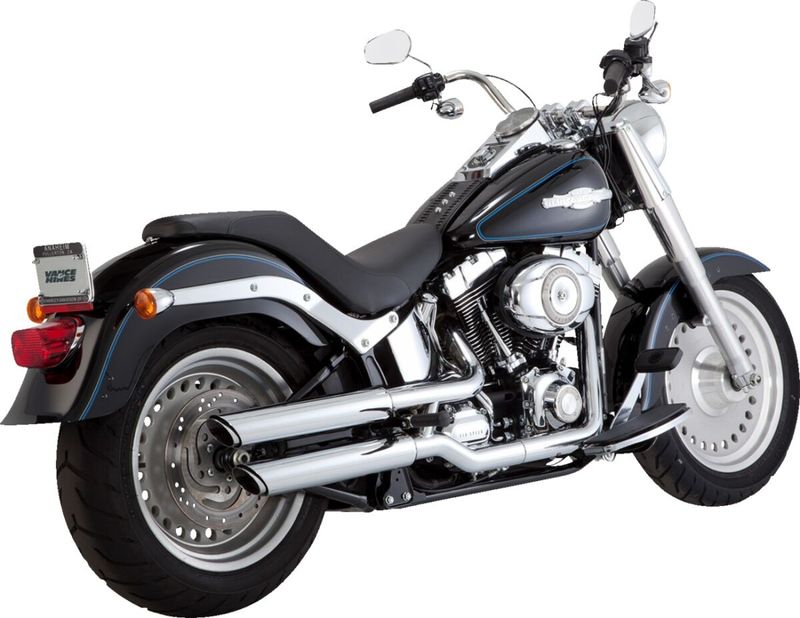 Slip-on ljuddämpare Vance & Hines Twin Slash Fatboy Deuce 3" krom Softail 07-09