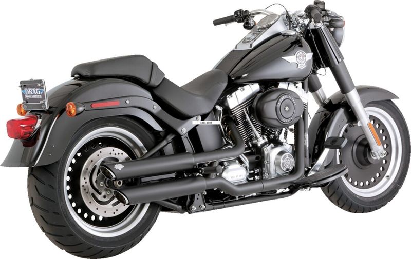 Slip-on ljuddämpare Vance & Hines Twin Slash 3" svart Softail 07-09