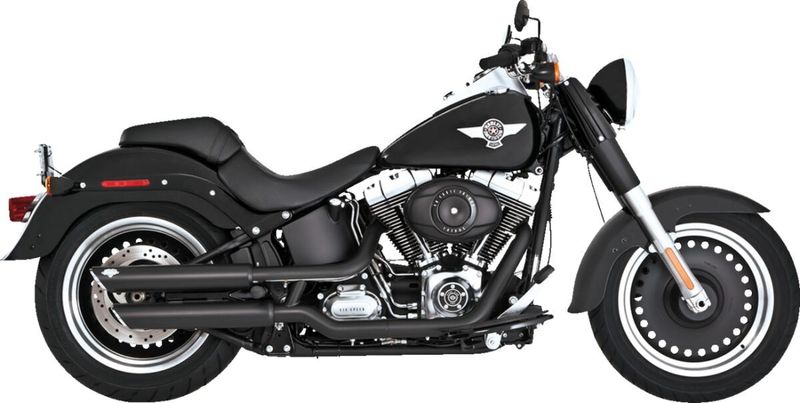 Slip-on ljuddämpare Vance & Hines Twin Slash 3" svart Softail 07-09