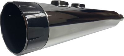 Slip-on ljuddämpare Bassani Xhaust 4-1/2" rak Touring 95-16 krom/svart