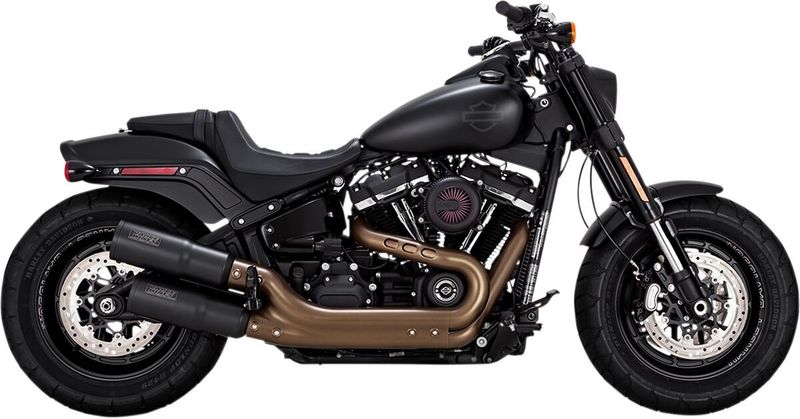 Slip-on ljuddämpare Vance & Hines Hi-Output svart Softail FXFB Fat Bob 107 18-20 m.fl.