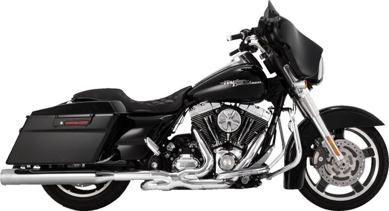 Grenrör korsade Vance & Hines Power Duals PCX krom Touring 09-16