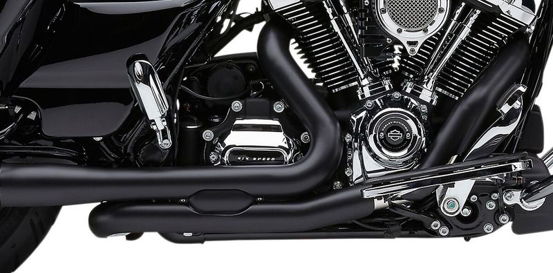 Grenrör dubbla Cobra med Power Port satinsvart Touring 17-26