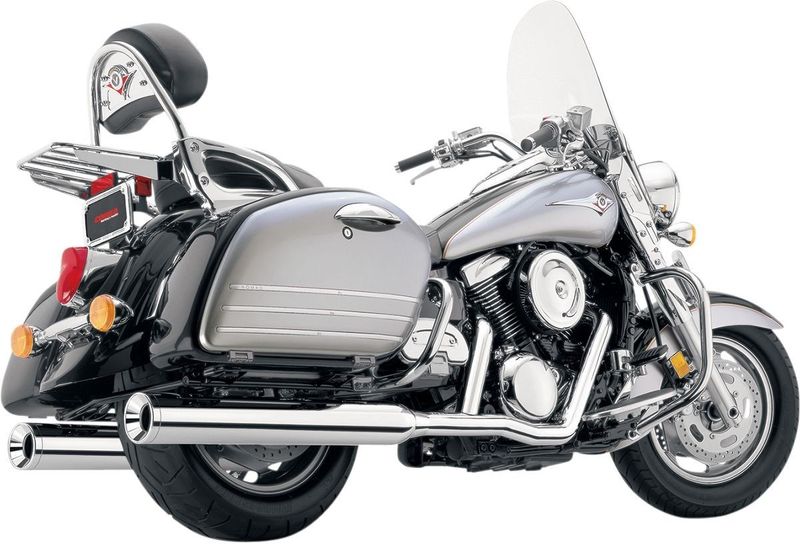 Avgassystem Cobra True dubbel billet krom Kawasaki Vulcan Nomad 98-08