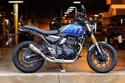 Slip-on ljuddämpare S&S Grand National krom svart Triumph SPEED 400 ABS 24-upp
