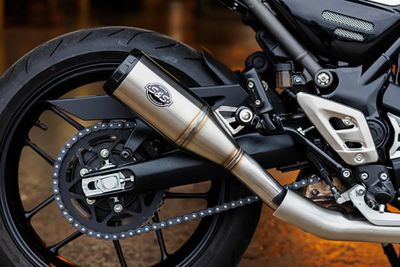 Slip-on ljuddämpare S&S Grand National krom svart Triumph SPEED 400 ABS 24-upp