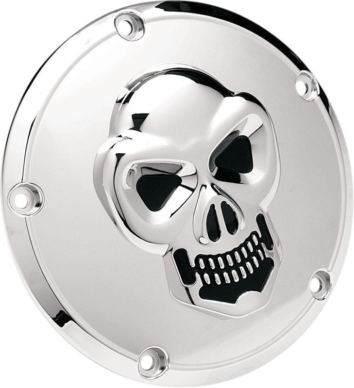 Derbylock Drag Specialties 3 D krom skalle H-D 99-17