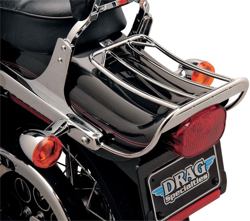 Pakethållare skärm Drag Specialties Bobtail krom Dyna 02-05