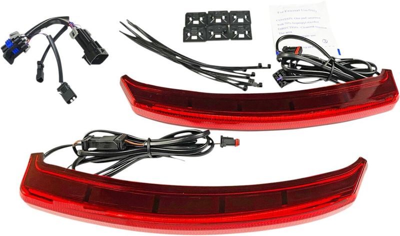 Lampor väska Custom Dynamics Saddle Intl LED röd Indian 19-upp