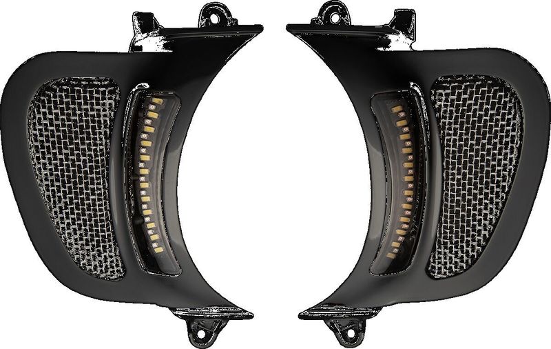 Insatser Custom Dynamics V2 Glide Vents LED svart FLTR Road Glides 15-23