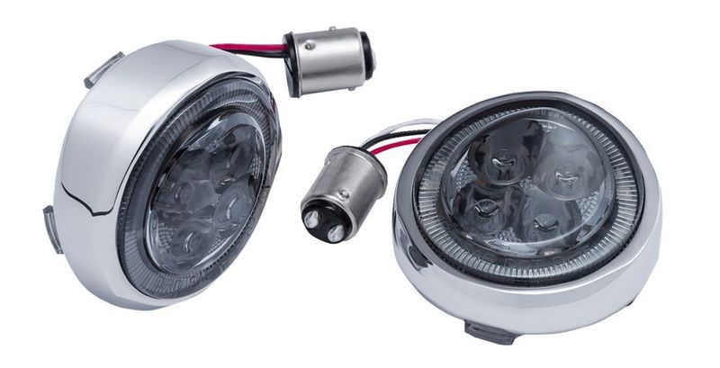 Insatser lampa bak Ciro Fang bak H-D 07-upp krom/rökfärgad