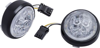 Insatser lampa fram Ciro Fang LED fram svart klar H-D 01-upp