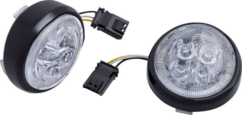 Insatser lampa fram Ciro Fang LED fram svart klar H-D 01-upp