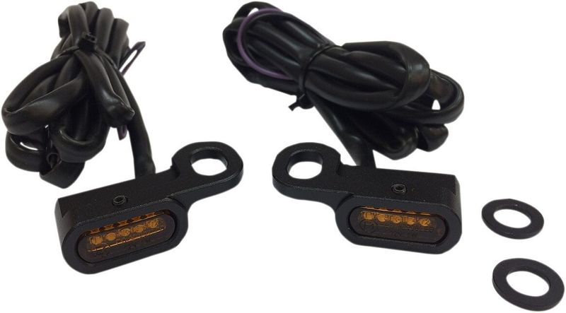 Positionsljus styre Drag Specialties Trnsig Ambr LED svart H-D 09-17