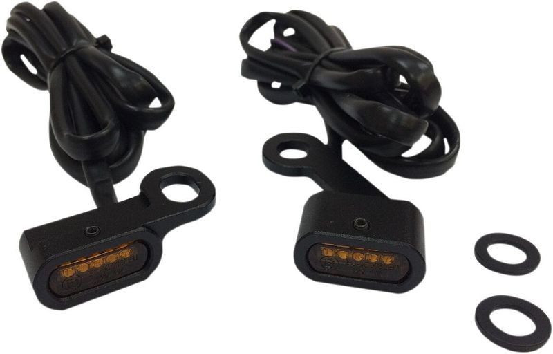Positionsljus styre Drag Specialties Trnsig Ambr LED svart Sportster 14-22