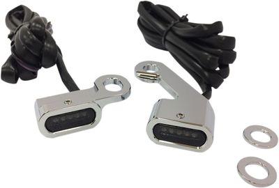 Positionsljus styre Drag Specialties Trnsig LED krom rökfärgad H-D 09-upp