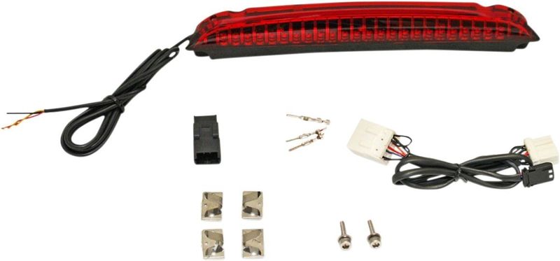 LED-ramp pakethållare Custom Dynamics Dual-Intensity röd Softail 96-11, Touring 96-14