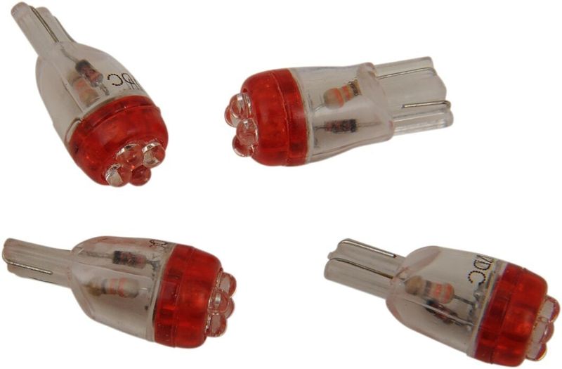 Mini Wedge Led Bulb Red 12v (4-pack)