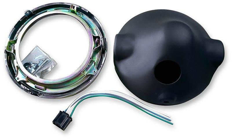 Strålkastare sidomontering Emgo 7" svart