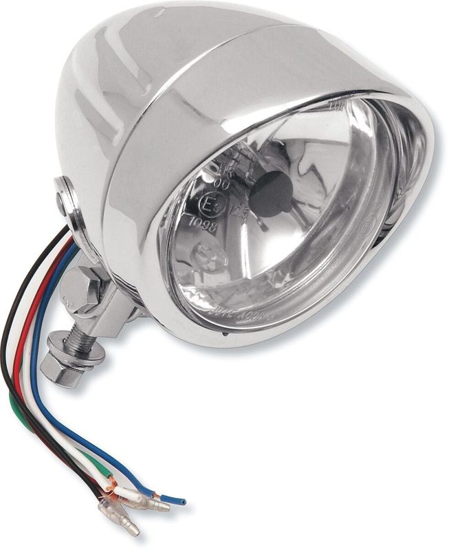 Extraljus Drag Specialties Running Light Grooved 4-1/4" klar krom