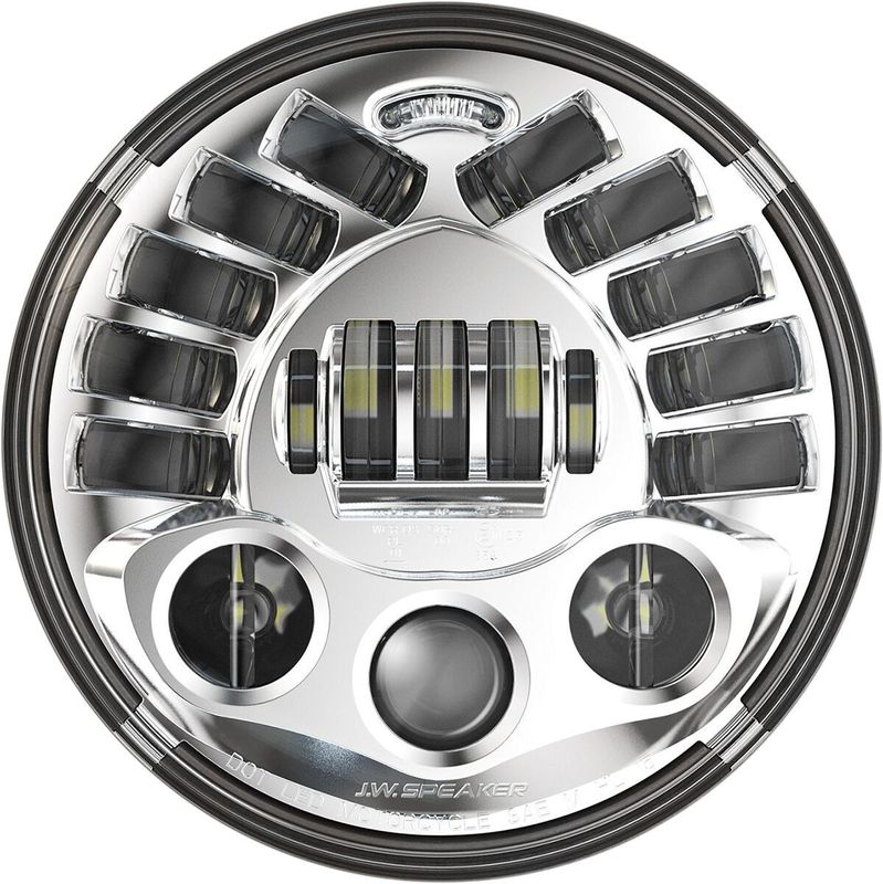 Strålkastare Custom Dynamics Adaptive Adptv 7" krom Indian 14-upp