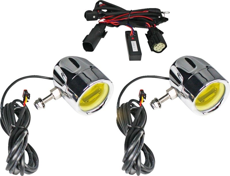 Lampor Custom Dynamics ProBEAM Halo Fog LED krom gul Touring 14-upp