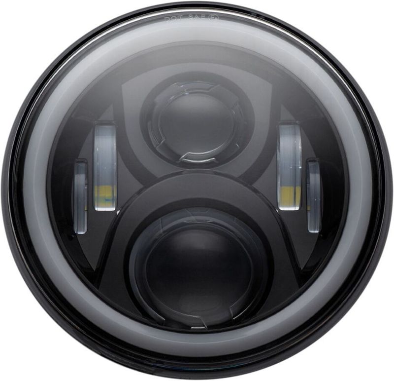 Strålkastare Custom Dynamics Halo 7" LED Touring 94-13, Dyna 12-16 svart