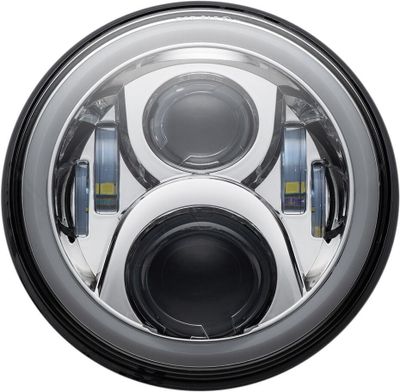 Strålkastare Custom Dynamics Halo 7" LED Touring 94-13, Dyna 12-16 krom