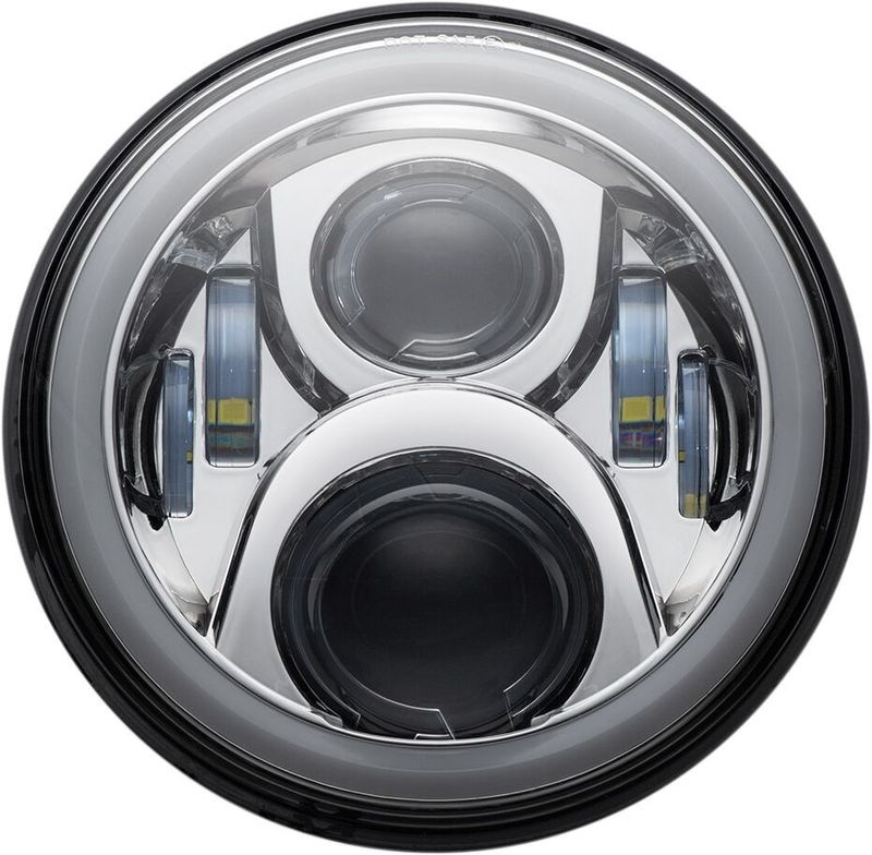 Strålkastare Custom Dynamics Halo 7" LED Touring 94-13, Dyna 12-16 krom