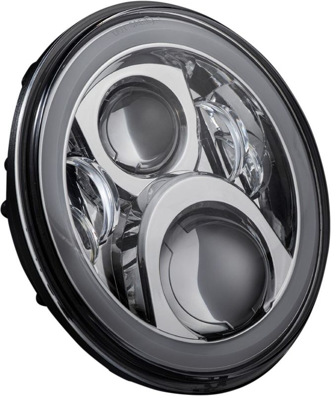 Strålkastare Custom Dynamics Halo Touring Adapter 7" LED H-D 86-upp krom