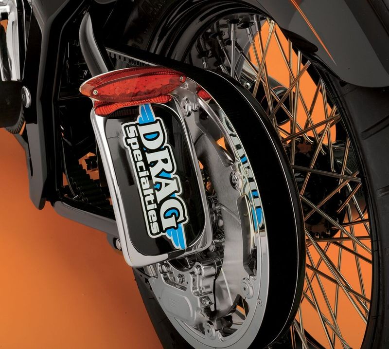 Baklykta mini LED Cat Eye med nummerplåtsfäste Drag Specialties röd