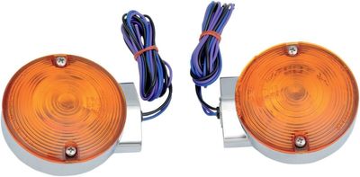 Blinkers fram Drag Specialties Flat krom orange glas