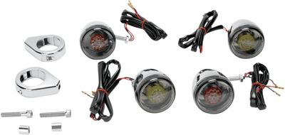 Blinkerssats Drag Specialties Deuce röd/orange LED rökfärgat glas