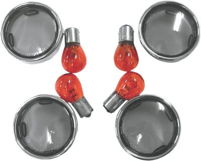 Blinkersglas Drag Specialties OEM Deuce-stil rökfärgat med kromring