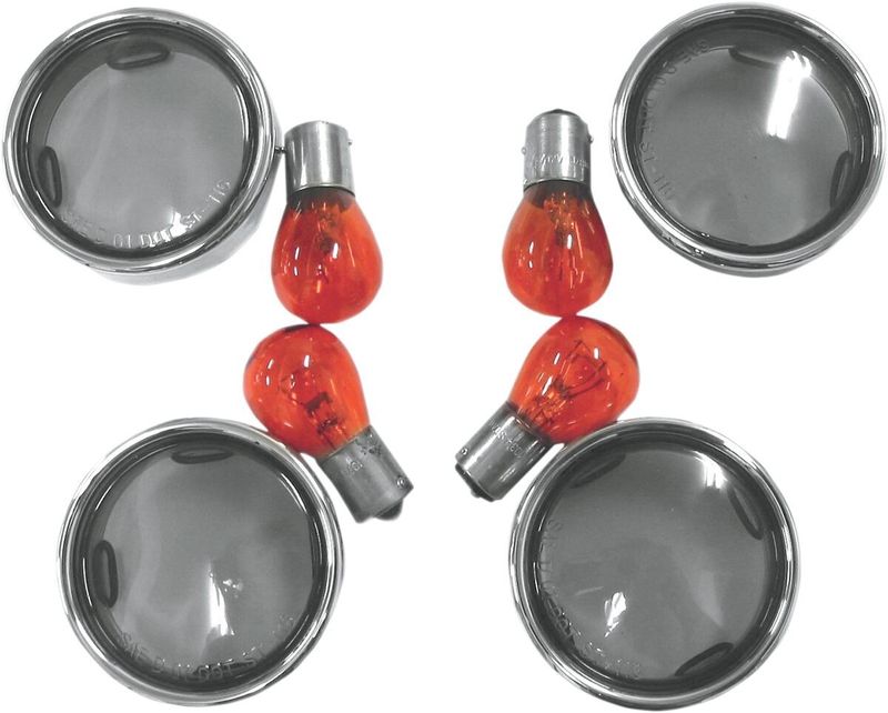Blinkersglas Drag Specialties OEM Deuce-stil rökfärgat med kromring