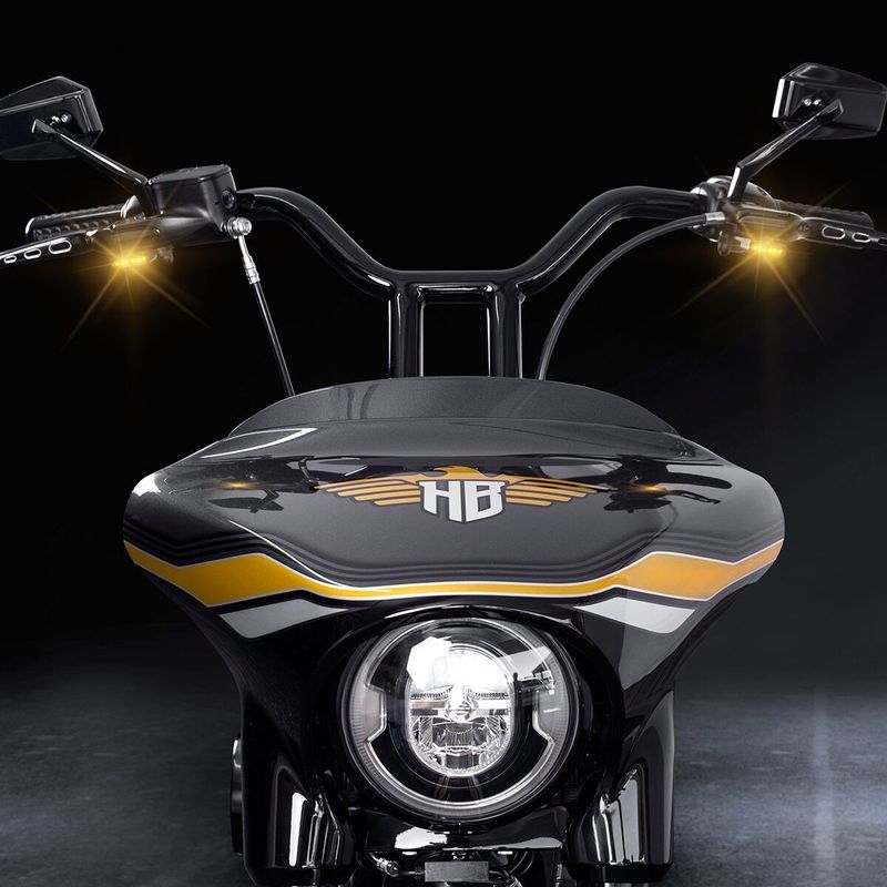 Blinkers styre HeinzBikes Stripes PL Softail 90-14 krom